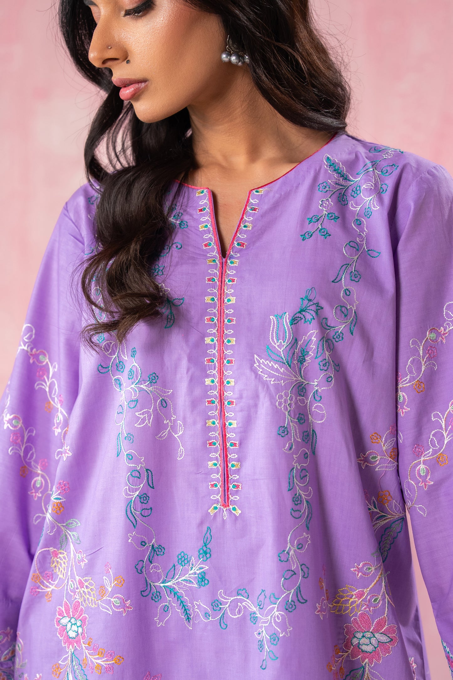 LAVENDER EMBROIDERED SET