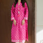 PINK WOVEN KURTA
