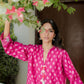 PINK WOVEN KURTA