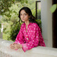 PINK WOVEN KURTA