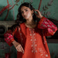 RUST EMBROIDERED KURTA