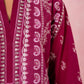 CRANBERRY EMBROIDERED SET