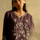AUBERGINE EMBROIDERED SET