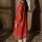 RED EMBROIDERED KURTA