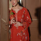 RED EMBROIDERED KURTA