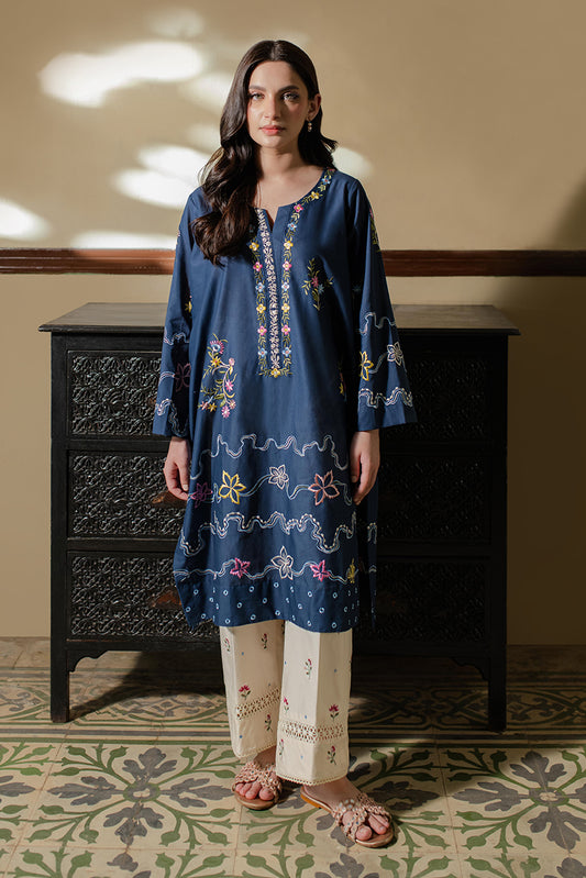 NAVY EMBROIDERED KURTA